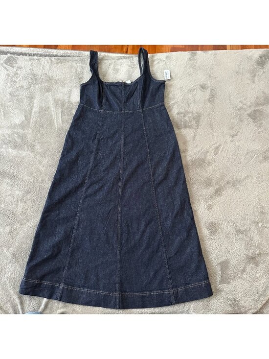 Old Navy Dresses & Skirts - NWT Old Navy Denim Jumper Sleeveless Midi Dress Women's MEDIUM Dark Wash